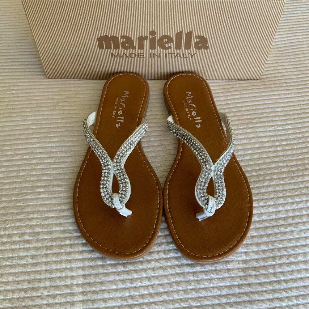MARELLA Silver and Brown Sandals with Braided Straps
